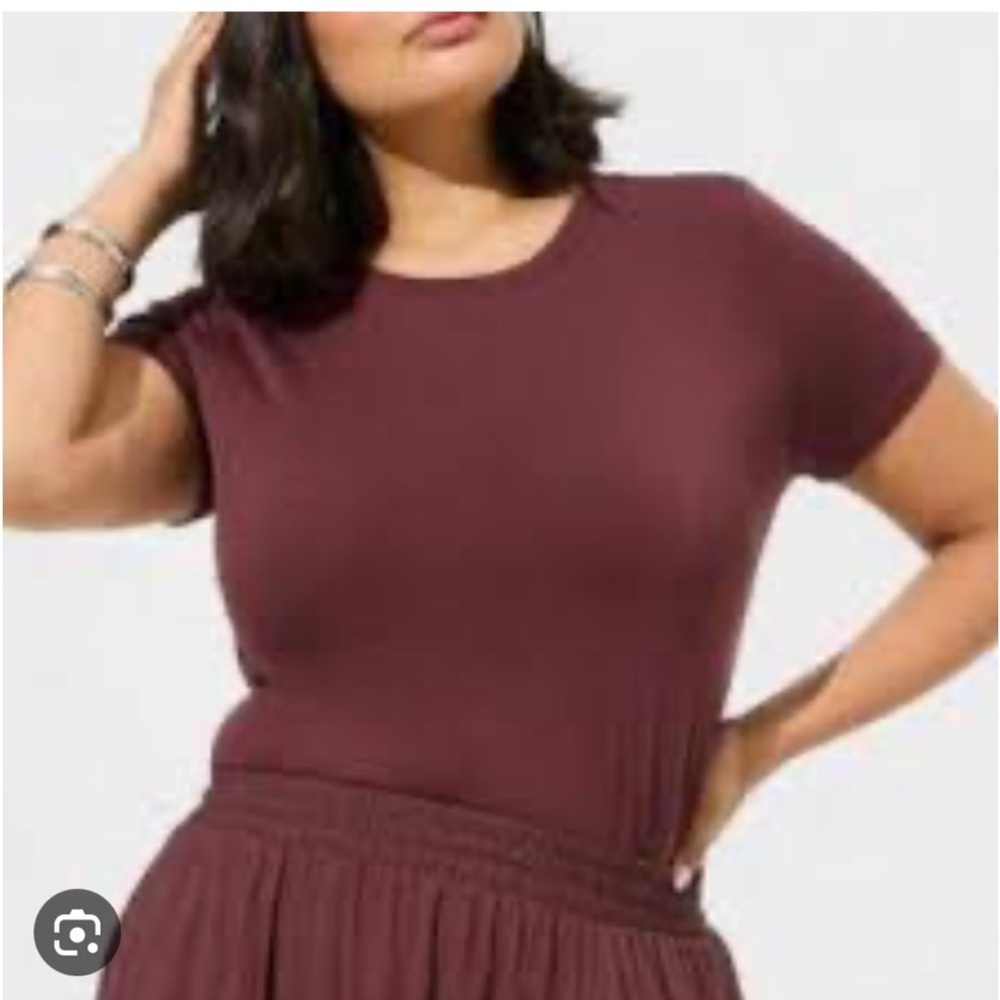Torrid Crewneck Tee Burgundy 0X